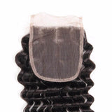 Lakihair 10A Brazilian Virgin Human Hair Lace Closure 4x4 Deep Wave With Baby Hair