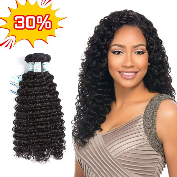Lakihair 8A Brazilian Virgin Human Hair Deep Wave 3 Bundles Deals